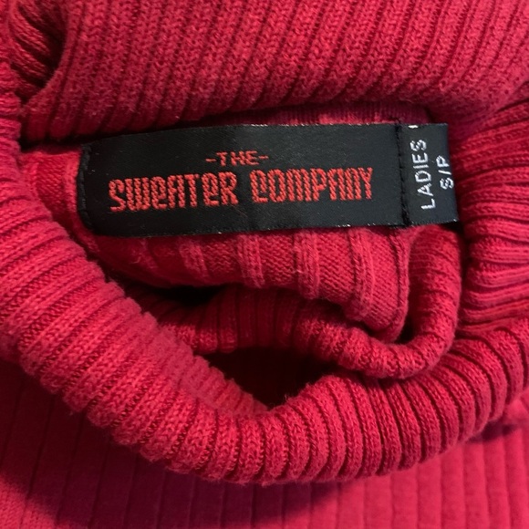 Sweater Company Red Ribbed Turtleneck Sweater Pullover Ladies S/P Small Petite - Picture 3 of 5